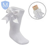 Baby Infants Knee Length Socks - Large Bow (S350) (Baby Socks) Mansuri
